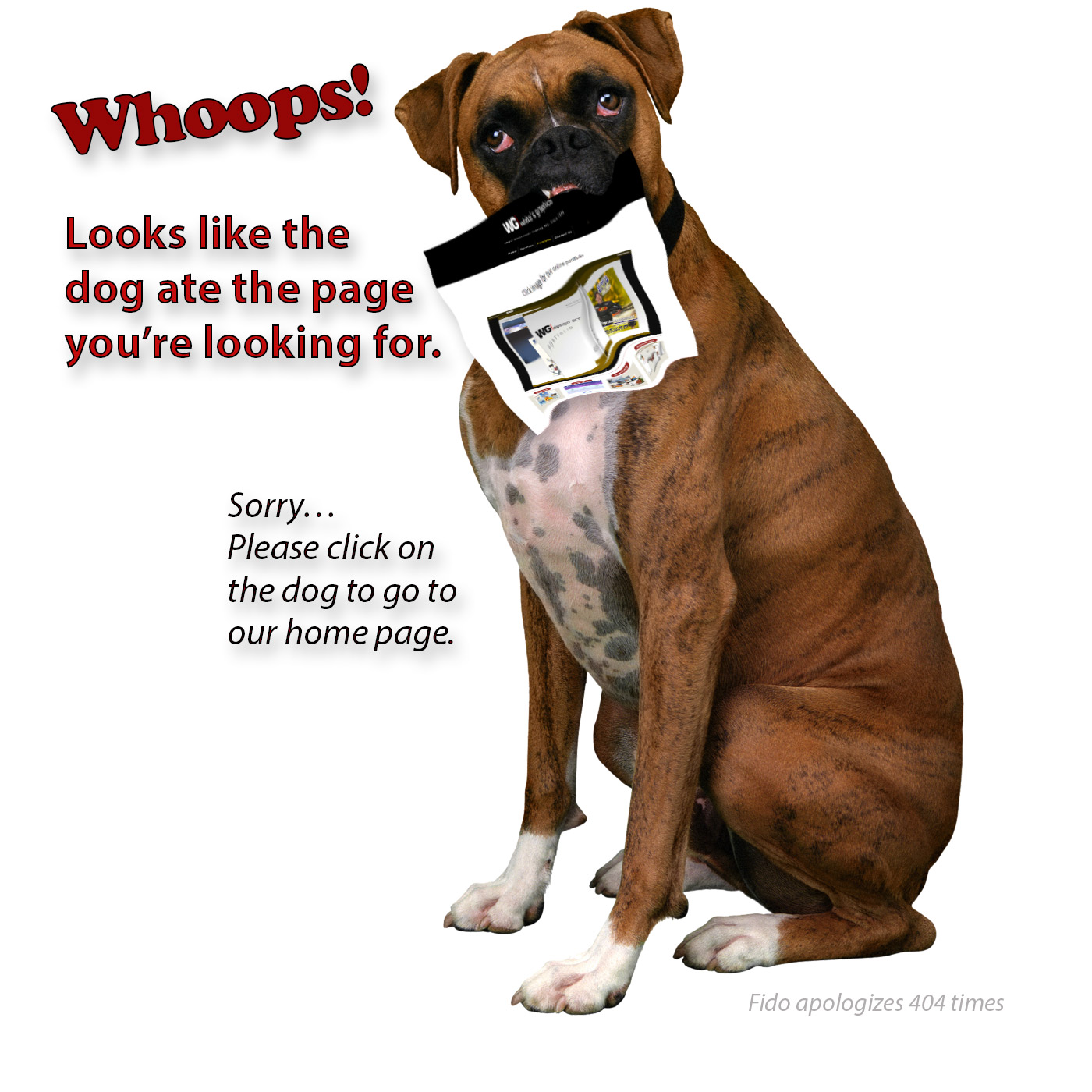 The dog ate the page - 404 error